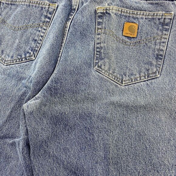 Carhartt Jeans Mens 36x36 (Fits 34x35) Blue Denim Pants Relaxed Fit B17 DST Work - Picture 7 of 13